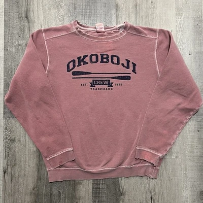 Sudadera Okoboji Yunque Pigmento Teñida Deshilachada Iowa Vela Crew Foto 1 de 4