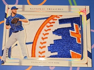 2022 National TREASURES  Mets jumbo Patch Tylor Megill Rc /10 - Image 1 of 2