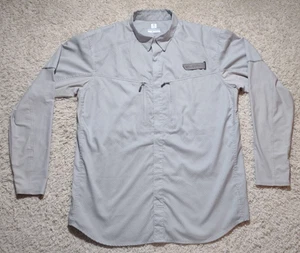 Columbia PFG Men's Shirt L Omni-Freeze Zero Gray Snap Up Vented Fishing Outdoor - Picture 1 of 13