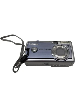 Canon PowerShot A400 Compact Digital Camera 3.2MP Silver T2350 KET18  - Image 1 of 4