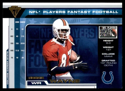 2001 Titanium Players Fantasy #11 Reggie Wayne Colts - Image 1 of 2