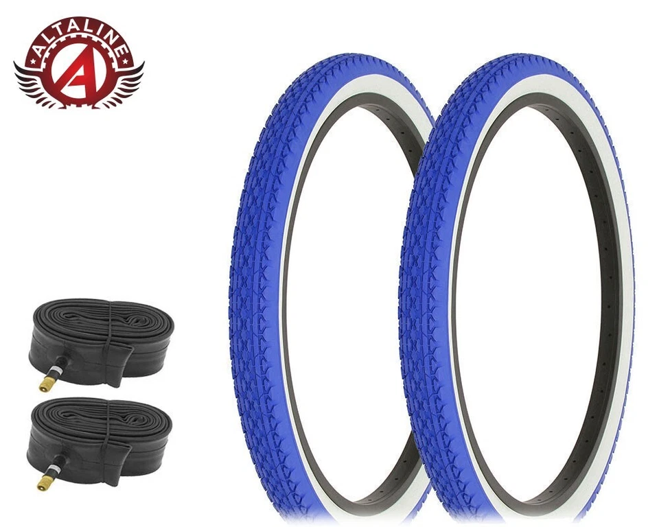 ALTALINE BICYCLE WIRE BEAD TIRES 24x2.125 HEAVY DUTY DIAMOND MANY COLORS W/TUBES - Image 1 of 1