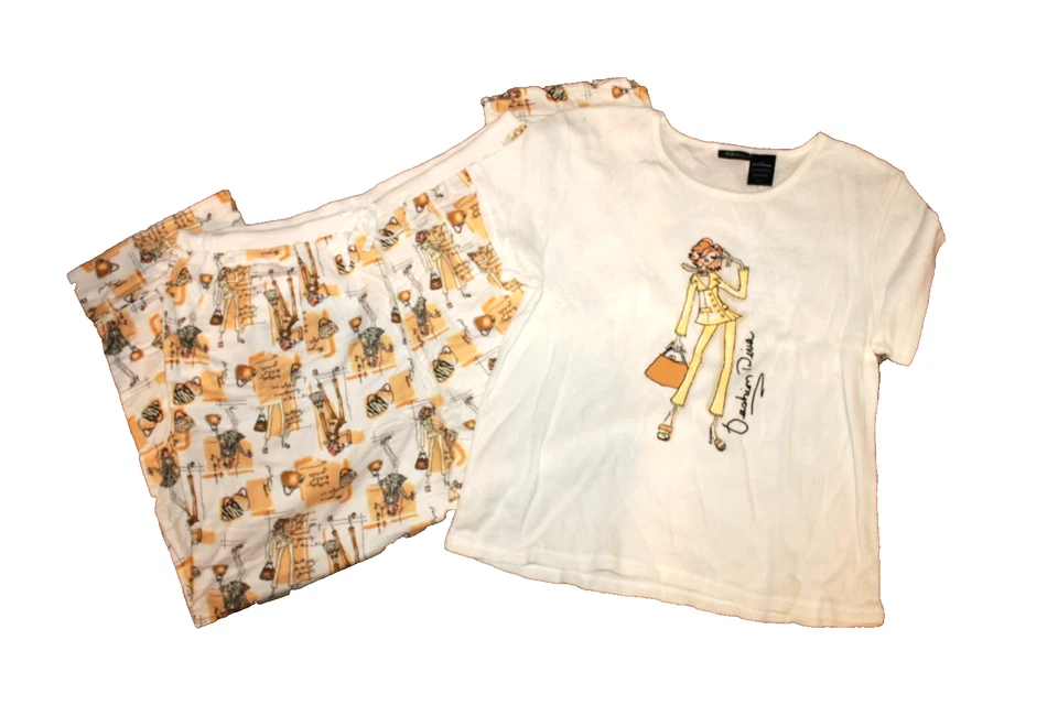 Conjunto de pijama Mixit marfil moda niña mujer 2 piezas talla grande 1X&2X NUEVO Foto 1 de 1