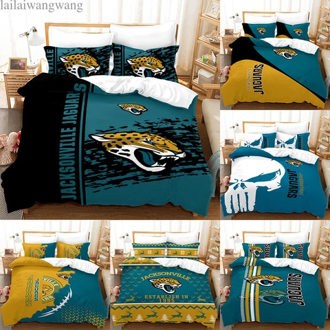 Jacksonville Jaguars 3 Piece Bedding Set Duvet Comforter CoverCover Pillowcases Cover