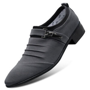 Men Leather Shoes Casual Shoes Slip-on Business Dress Shoes All-Match Wedding 