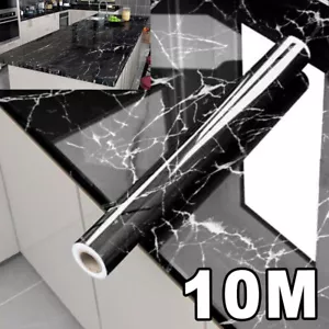 Klebefolie Marmor Folie Möbel Tisch Küche Arbeitsplatte Dekofolie Schwarz 10M - Bild 1 von 21