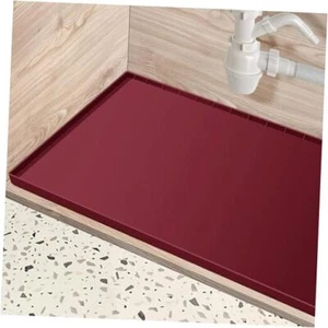 Under Sink Mat Kitchen Cabinet Tray, Flexible Waterproof Silicone Dark Purple - Picture 1 of 7