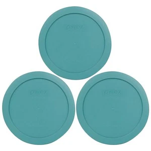 Pyrex 7201-PC 4 Cup Round Plastic Turquoise Replacement Lid for Glass Bowl 3PK - Picture 1 of 3