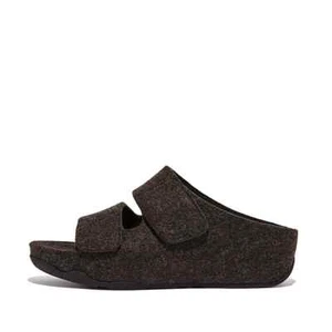 FitFlop Shuv E01 FR9-090 Sandali Slide Donna Neri Regolabili Due Barre Feltro - Foto 1 di 40