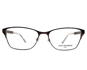 Lulu Guinness Eyeglasses Frames L200 BRN Brown Purple Cat Eye Full Rim 56-16-135 - Picture 1 of 14