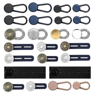 24x Taillenband Extender Jeans Widen Expander Knopf kein Nähen Metall Verlängerung - Bild 1 von 10