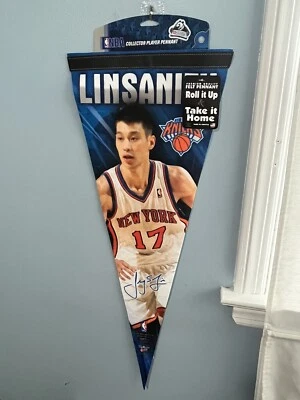 Banderín de baloncesto original Jeremy Lin "Linsanity" New York Knicks NBA 30x12 #17 Foto 1 de 4