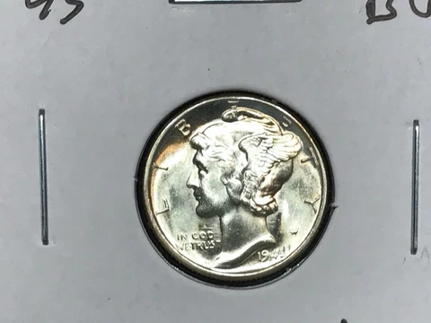 1945-P Mercury Dime- BU/Uncirculated 90% Silver 10C - A587 Cover