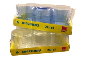 6 BICCHIERI VETRO ACQUA VINO BEVANDE IN DUE COLORI CL 20 - Imagen 1 de 3