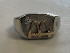 VINTAGE McDonald's Employee Ring with 10 Karat White gold With diamond, 12Grams