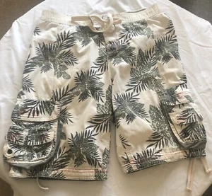 LEE COOPER – Men’s Boys Swim Board Shorts Size Small (UK 34”) Green & Cream Leaf - Picture 1 of 24
