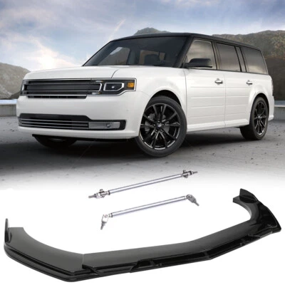 Kits de carroceria divisor de lábios para parachoque dianteiro de carro e barra de hastes de apoio de suspensão para Ford Flex 2009-2019 - Imagem 1 de 4