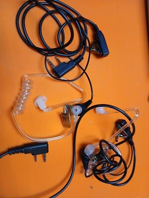 2-Pack Walkie Talkie Earbud Headset PTT Mic for Zastone X6 MODEL - Image 1 of 3