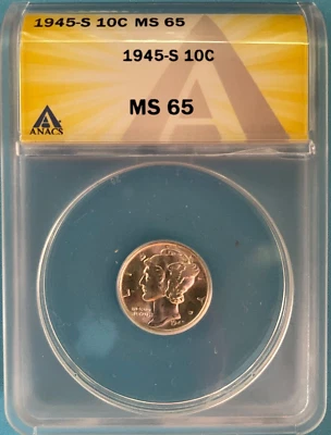 1945 S ANACS MS65 CONECA DDR-001 Doubled die reverse RARE - Image 1 of 4