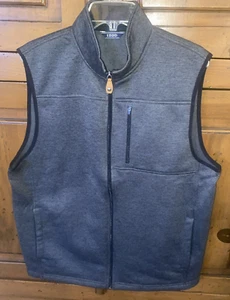 IZOD Full Zip Vest-Advantage Performance-Gray-Fleece Lined-Golf-LARGE-VGUC! - Picture 1 of 9