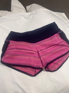 Lululemon Shorts Run Sun Sprinter Pow Pink Streifen Sport Fitnessstudio Größe 4 - Bild 1 von 9
