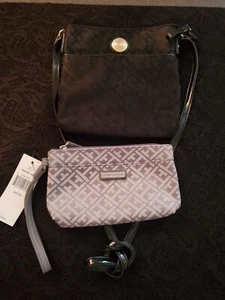 Tommy Hilfiger Bandolera Negra y Muñequera Gris (NUEVO CON ETIQUETAS) Paquete - Imagen 1 de 6