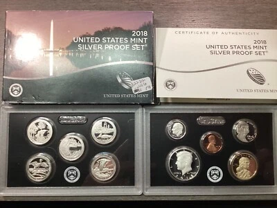 2018 US Mint Silver Proof Set with 10 Coin OGP and COA 102222 06ek - Image 1 of 4