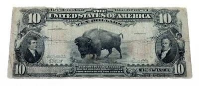 Series of 1901 Bison $10 United States Note in About Good Condition FR#122m Mule - Image 1 of 3