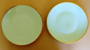 Rosenthal of Germany 2 Dinner Plates 10" White with Gold Rims - Picture 1 of 7