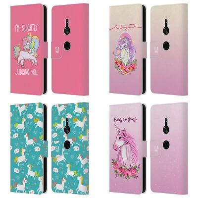 HEAD CASE DESIGNS SASSY UNICORNS LEATHER BOOK WALLET CASE FOR SONY PHONES 1 - Image 1 of 4
