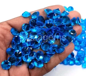 Blauer Aquamarin 10 Stück Rundschliff 10x10 mm Zertifiziert Lose Edelsteine "5DOA - Bild 1 von 11