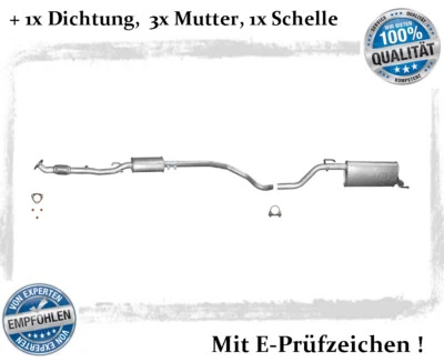 Auspuffanlage für Opel Corsa D 1.0 Auspuff Endtopf Mitteltopf Dichtung Flexrohr - Bild 1 von 4