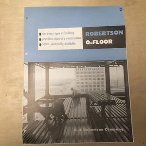 Vtg H.H Roberson Company Catalog Q-Floors Construction Building Brochure 1951 - Picture 1 of 3