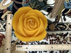 100% Organic Pure Natural Bees Wax Large Rose Flower Candle - Picture 1 of 7