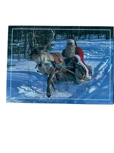 Santa Sleigh and Reindeer Snowy Advent Calendar - Picture 1 of 3