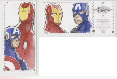 2017 Marvel Premier Sketch Cards Triple Panel 1/1 Anthony Romrell #SKT-TP 0y6z - Image 1 of 3