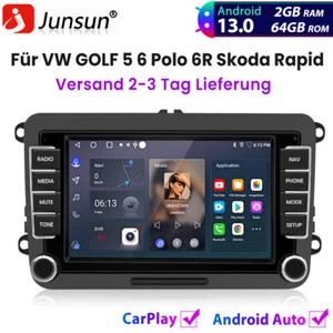Für VW GOLF 5 6 Polo 6R Skoda Rapid Carplay Android13 Autoradio GPS NAVI BT 64GB - Bild 1 von 12