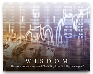 Cartel motivacional del mercado de valores impresión de oficina decoración de oficina regalos corredor de Wall Street - Imagen 1 de 5
