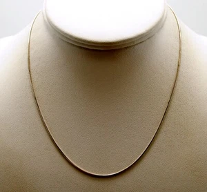 STERLING SILVER ROUND SNAKE CHAIN LINKED NECKLACE 16.0" #F159 - Picture 1 of 3