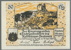 Notgeld - Stadt Frankenhausen - 50 Pfennig - 1921 - Motiv 2: und wenn die Raben - Bild 1 von 2