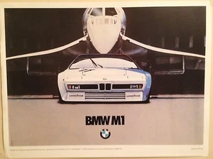 BMW M1- Concorde - Authorized Reprint Rare Car Poster!! Stunning! Own It! 😎 - Picture 1 of 1