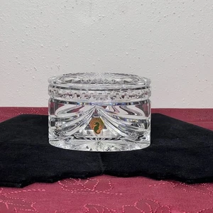Waterford Crystal Overture Oval Trinket Jewelry Box w/ Lid ~ 5" x 3" x 3 1/4" - Picture 1 of 9