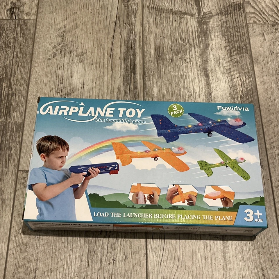 Fuwidvia 3 Pack Airplane Launcher Toys, LED Foam Glider Planes with 2 Flight - Image 1 of 4