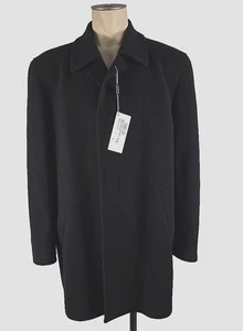NWT - Joseph Abboud Black 100% Wool Dress Overcoat Sz 44R - Made In Italy - Picture 1 of 5