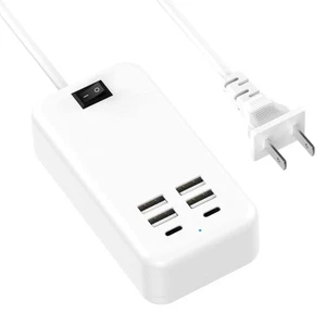 Cargador USB, Estación Cargador USB de 6 Puertos para Múltiples Dispositivos Tira de Alimentación USB... - Imagen 1 de 7
