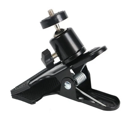 Camera Clip Clamp Flash Mount With 360 Swivel Photography Ball-Head 1/4" Screw - Image 1 of 4