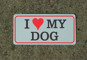 Letrero de metal I Love My Dog corazón rojo - Imagen 1 de 2
