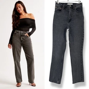 Abercrombie and Fitch The 90s Straight Ultra High Rise Curve Love Size 25 / 0 - Picture 1 of 11