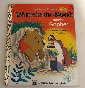 Walt Disney's Winnie the Pooh Meets Gopher Little Golden Book 1978 - Picture 1 of 4