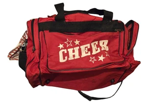Cheer Duffel Bag Red Cheerleader Sports Travel Gym Bag Multiple Pockets - Picture 1 of 3